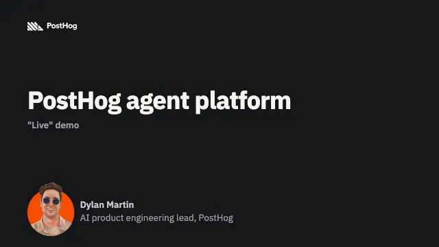 PostHog agent platform, title slide