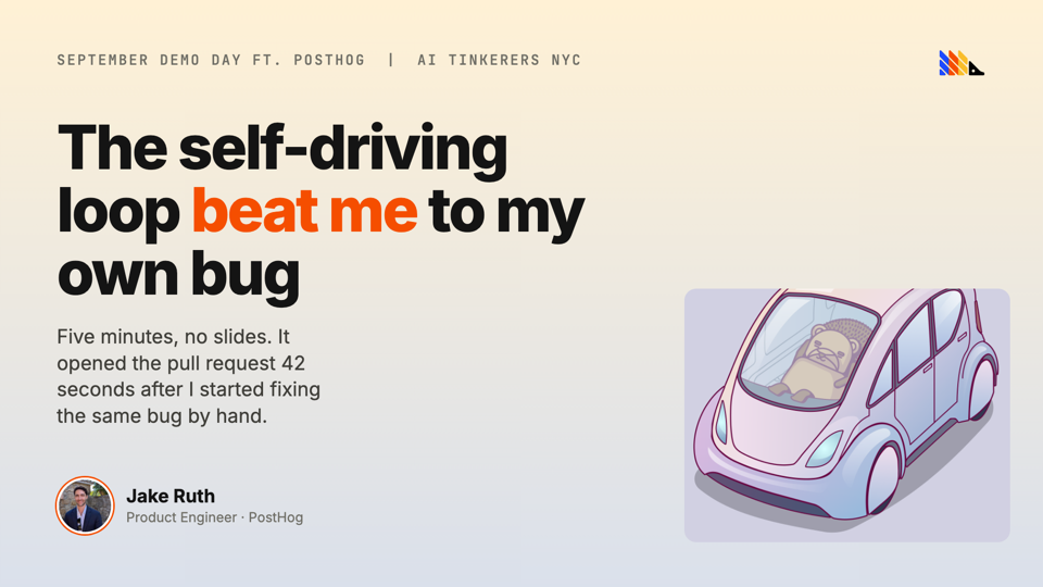 The self-driving loop beat me to my own bug, timeline